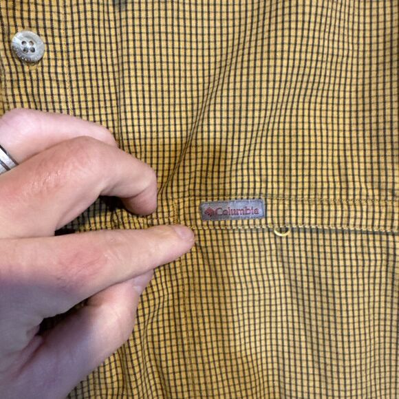 Columbia Vertex Button Down Shirt Mens‎ XXL Long Sleeve Orange Check Casual Work - Picture 5 of 14